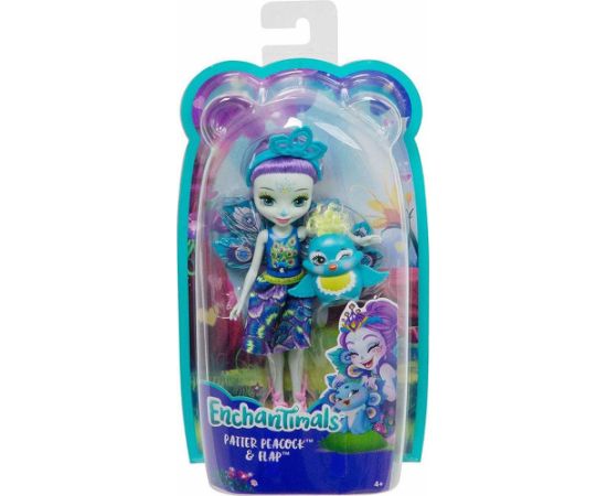 Mattel Enchantimals Mini Doll - Patter Peacock  Flap (FXM74)