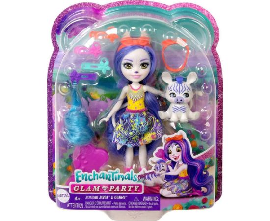 Mattel Enchantimals Glam Party - Zemirah Zebra  Grainy (HNV28)