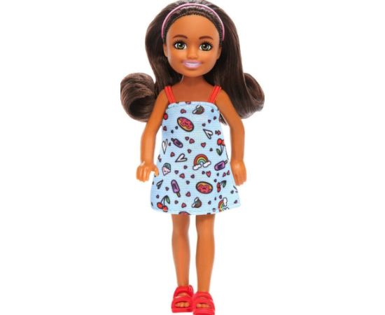 Mattel Barbie: Chelsea with Blue Dress, Headband  Brown Hair Mini Doll (HXM97)