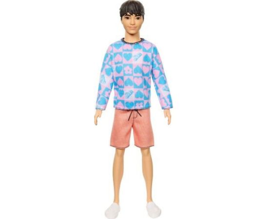 Mattel Barbie Ken Doll - Fashionistas #219 with Pink and Blue Heart Patterened Shirt (HRH24)