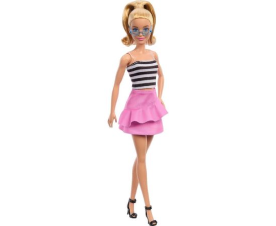 Mattel Barbie Doll - Fashionistas #213 Black And White Shirt and Pink Skirt Doll (HRH11)