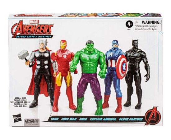 Hasbro Marvel Avengers: Beyond Earths Mightiest - Thor / Iron Man / Hulk / Captain America / Black Panther Action Figure Set (5 Pack) (F8677)