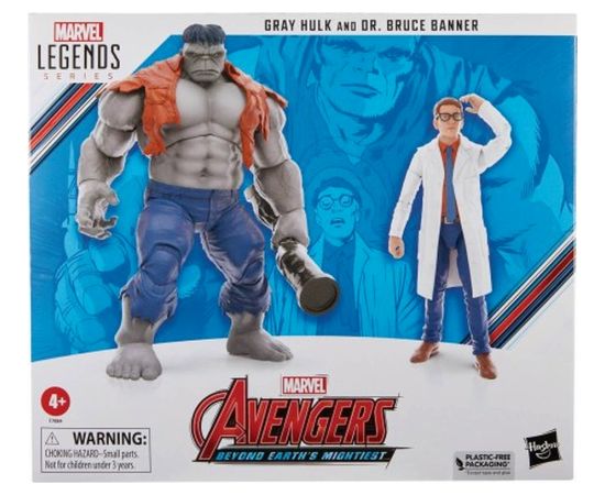 Hasbro Fans Marvel Avengers: Legends Series (60th Anniversary) - Beyond Earths Mightiest - Gray Hulk and Dr. Bruce Banner Action Figures (Excl.) (F7084)