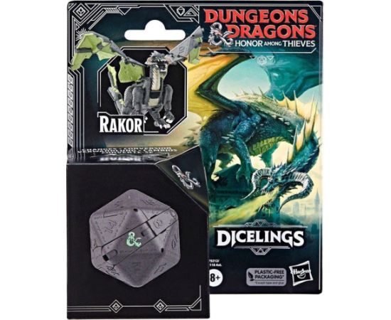 Hasbro Fans Dungeons  Dragons: Honor Among Thieves - Rakor Dicelings Collectible Black Dragon (F5212)