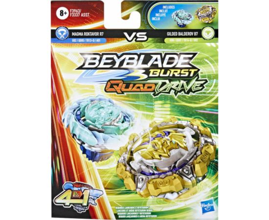 Hasbro Beyblade Burst: Quad Drive 4 in 1 - Magma Roktavor R7 VS Gilded Balderov B7 (F3963)