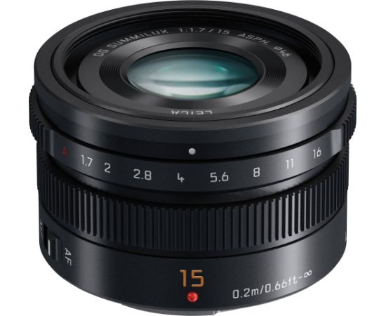 Panasonic Leica DG Summilux 15мм f/1.7 ASPH объектив, черный