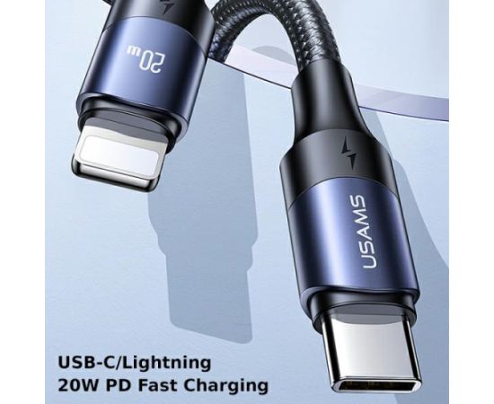 USAMS Kabel U71 USB-C na Lightning 2m 20W PD Fast Charge czarny|black SJ522USB01 (US-SJ522)