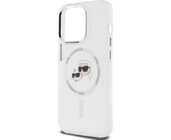 Karl Lagerfeld IML K&CH Heads Metal Frame MagSafe Case for iPhone 13 Pro Max Transparent