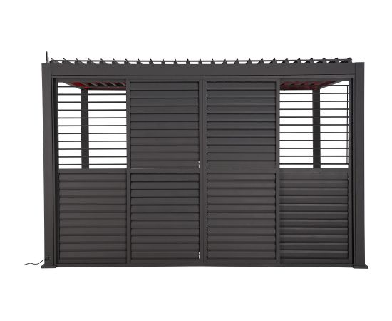 Louver sliding wall for gazebo MIRADOR-111 3m, dark grey