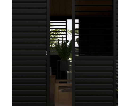 Louver sliding wall for gazebo MIRADOR-111 3m, dark grey