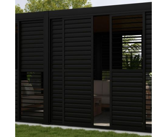 Louver sliding wall for gazebo MIRADOR-111 3m, dark grey