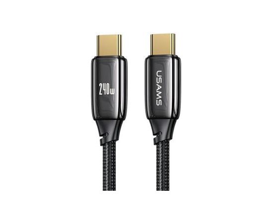 USAMS   USAMS Kabel pleciony U82 USB-C na USB-C 2m 240W PD 3.1 Fast Charging czarny/black SJ581USB01 (US-SJ581)