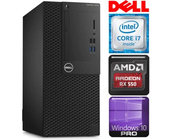 DELL 3050 Tower i7-7700 8GB 512SSD M.2 NVME RX550 4GB WIN10Pro