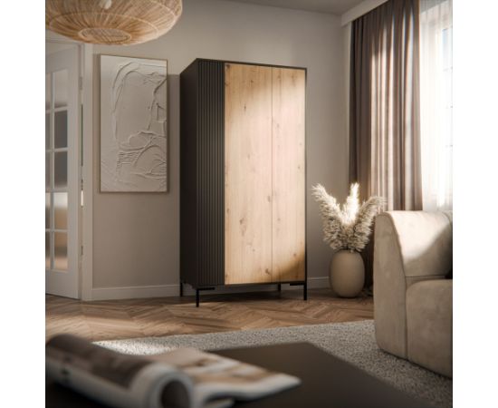 Cama Meble Cama MERCI wardrobe 90 x 55 x 184 cm black/oak artisan