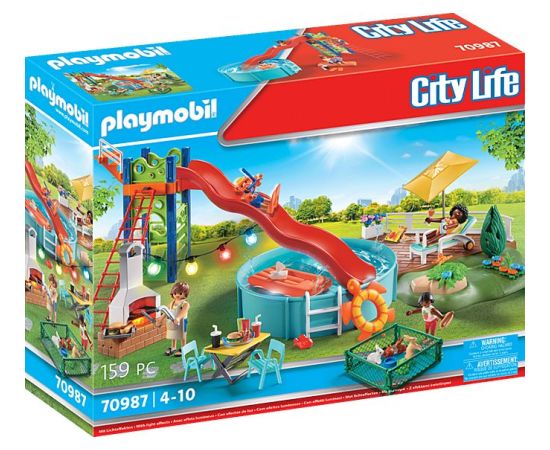 Playmobil Przyjęcie przy basenie ze zjeżdżalnią (70987)