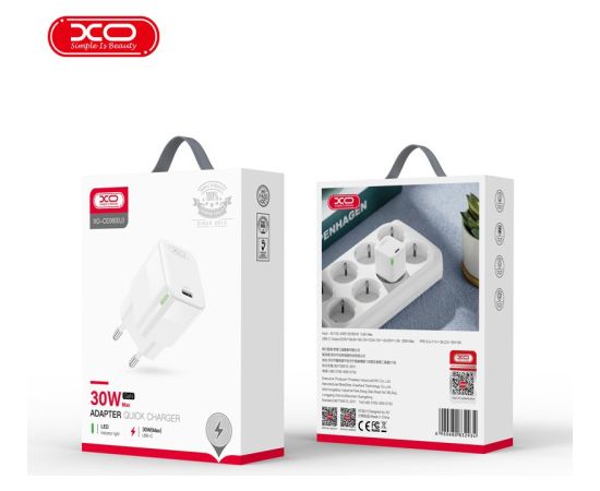 XO CE06 PD USB-C Tīkla lādētājs 30W