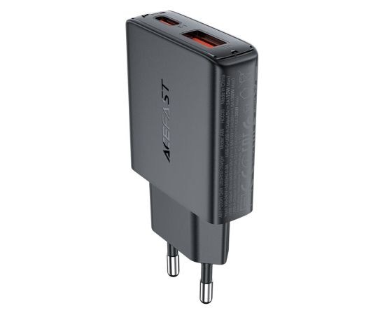 Acefast   Acefast A69 PD 30W GaN USB-A USB-C wall charger - black