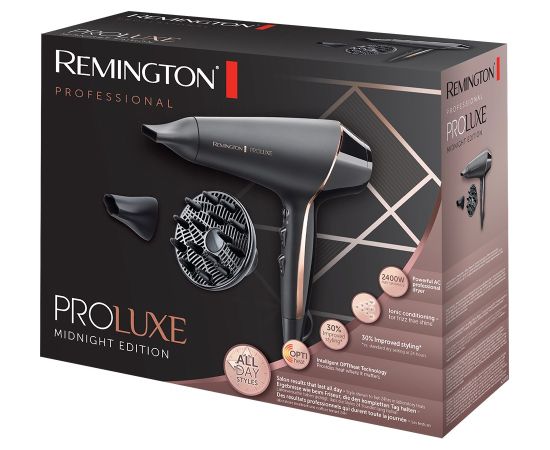 Remington PROLuxe Midnight Edition hair dryer 2400 W Black, Gold