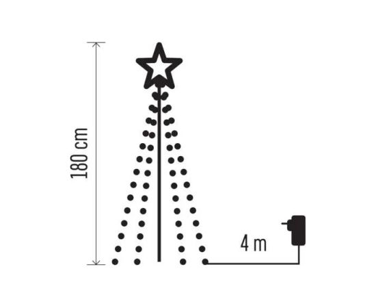 Emos 180 LED ZIEMASSVĒTKU DĀRZA APGAISMOJUMS IP44 CW