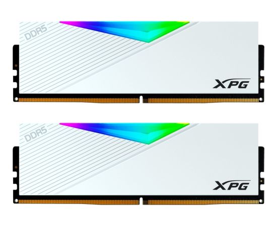 ADATA DDR5 - 64GB - 6400 - CL - 32 (2x 32 GB) dual kit, RAM (white, AX5U6400C3232G-DCLARWH, Lancer RGB, INTEL XMP)