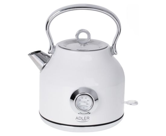 Adler AD 1346 electric kettle 1.7 L 2200 W Metallic, White