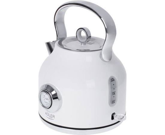 Adler AD 1346 electric kettle 1.7 L 2200 W Metallic, White