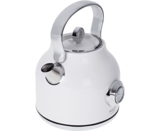 Adler AD 1346 electric kettle 1.7 L 2200 W Metallic, White