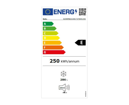 BEKO B3RMFNE314XB 186.5cm 286L Inox