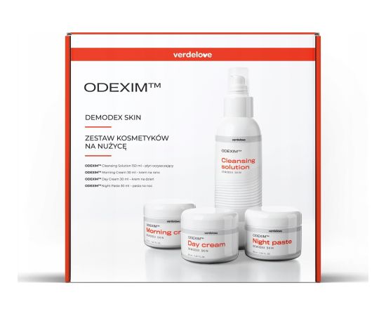 ODEXIM_SET Nużeniec płyn oczyszczający 150ml + krem do twarzy na rano 30ml + krem do twarzy na dzień 30ml + pasta na noc 30ml