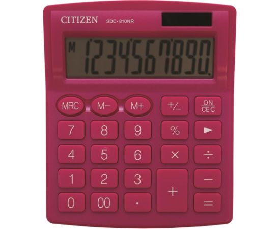 CITIZEN KALKULATOR BIUROWY SDC-810NRPKE, 10-cyfrowy, 127x105mm, różowy