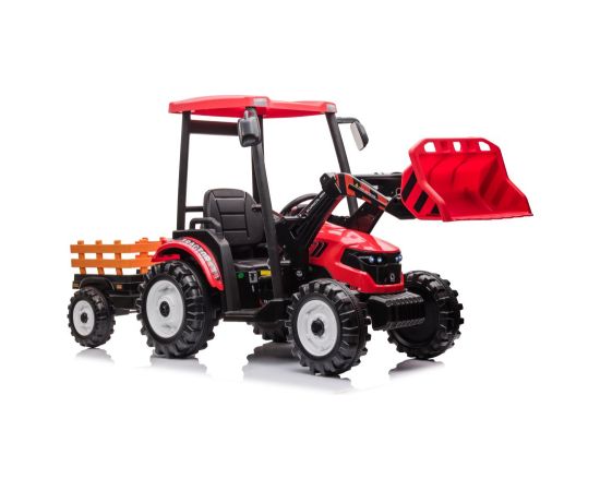 Lean Cars Battery-operated tractor with trailer Hercules Red 24V