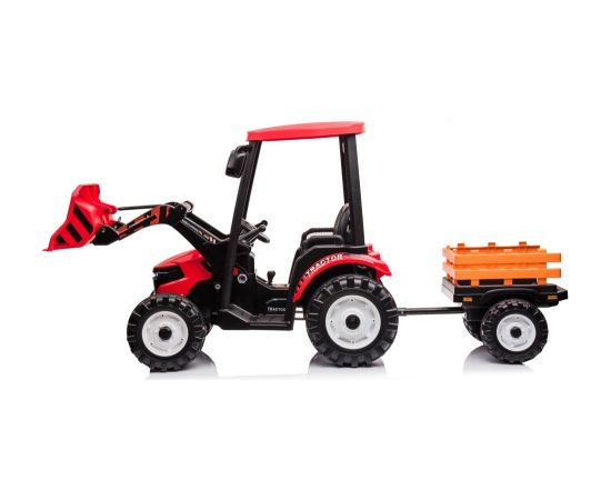 Lean Cars Battery-operated tractor with trailer Hercules Red 24V