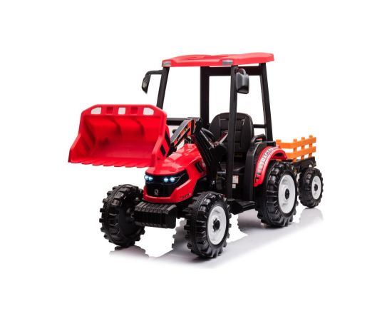 Lean Cars Battery-operated tractor with trailer Hercules Red 24V