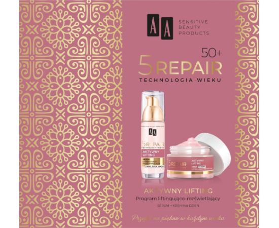 AA_SET 5 Repair Technologia Wieku krem na dzień 50+ 50ml + serum liftingująco-rozświetlające 35ml