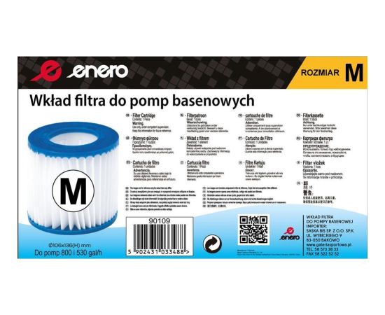 Enero Filtr 106X136mm do pompy 530/800gal Enero (290588 typ 2)