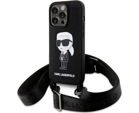 Karl Lagerfeld Crossbody Silicone Ikonik Back Case Защитный Чехол для Apple iPhone 15 Pro Max