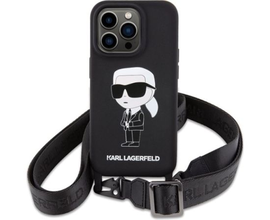 Karl Lagerfeld Crossbody Silicone Ikonik Back Case Защитный Чехол для Apple iPhone 15 Pro Max