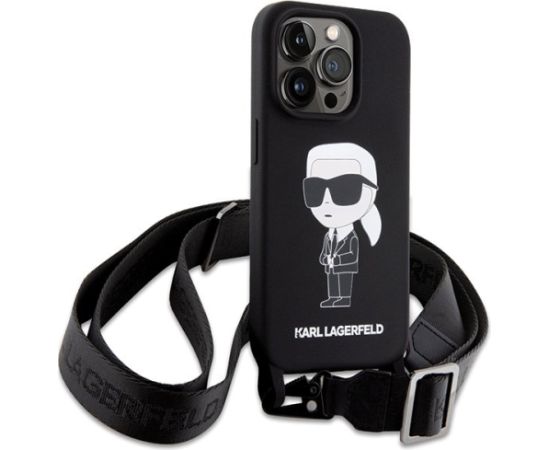 Karl Lagerfeld Crossbody Silicone Ikonik Back Case Защитный Чехол для Apple iPhone 15 Pro Max