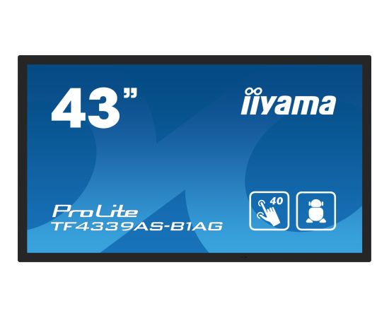 Monitor iiyama IIYAMA 108cm  (43") TF4339AS-B1AG 16:9 M-Touch 2xHDMI+DP+USB