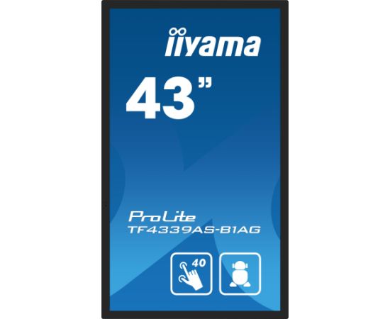 Monitor iiyama IIYAMA 108cm  (43") TF4339AS-B1AG 16:9 M-Touch 2xHDMI+DP+USB