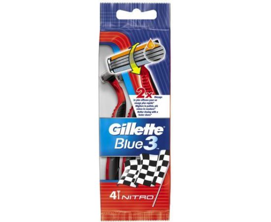 Gillette GILLETTE_Blue 3 Nitro jednorazowe maszynki do golenia dla mężczyzn 4szt - 7702018293704