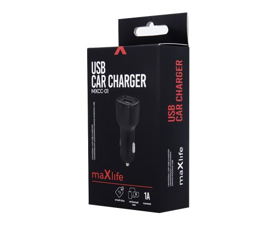 Maxlife MXCC-01 car charger 1x USB 1A black