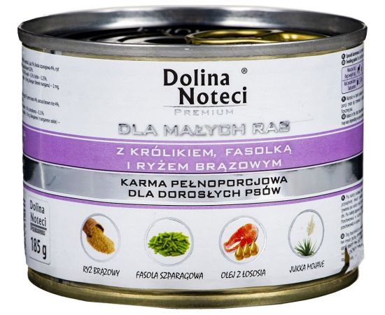 Dolina Noteci Karma dla małych ras Z KRÓLIKIEM FASOLKĄ I RYŻEM BRĄZOWYM 185G