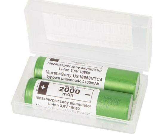 Blow 85-592# Akumulator 18650 li-ion 2100mah 3,6v 2szt sony/murata+box na dwa akumulatory