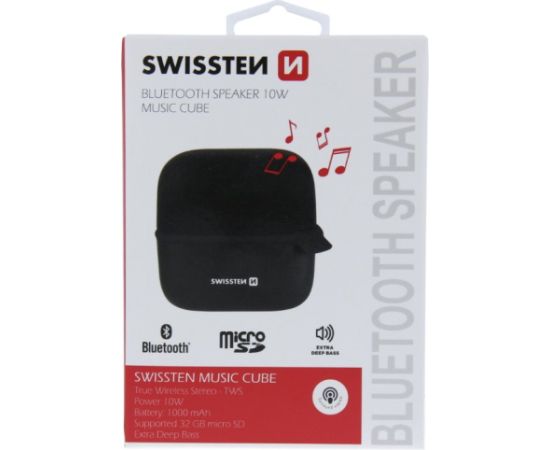 Swissten CUBE Bluetooth Portatīvs Bezvadu Skaļrunis / 10W / Micro SD