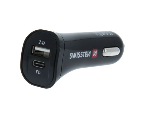 Swissten Power Delivery Автомобильная зарядка 12 / 24V / 2.4A / 30W + кабель Micro USB 1.5m