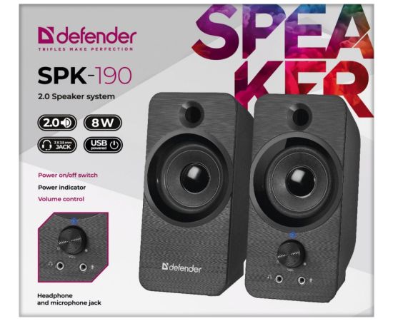 DEFENDER SPK-190 2.0 8W USB SPEAKERS 65190