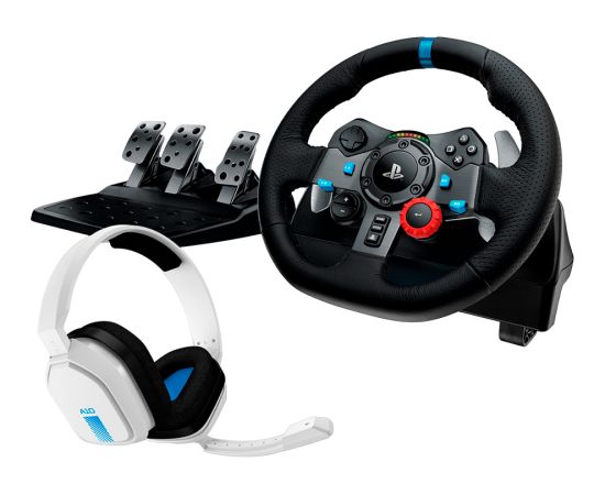 LOGITECH G29 Driving Force Racing Wheel for PS + Astro A10 - WHITE