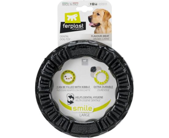 FERPLAST Smile ring L black - Dog toy