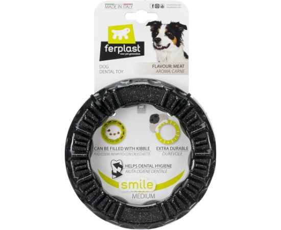 FERPLAST Smile ring M black - Dog toy